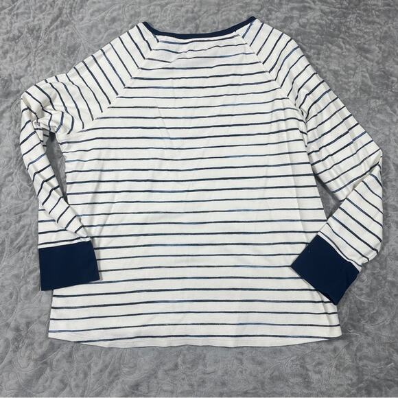 LL Bean Womens Top 2X Unshrinkable Thermal Waffle Long-Sleeve Crewneck Stripe - Picture 8 of 8